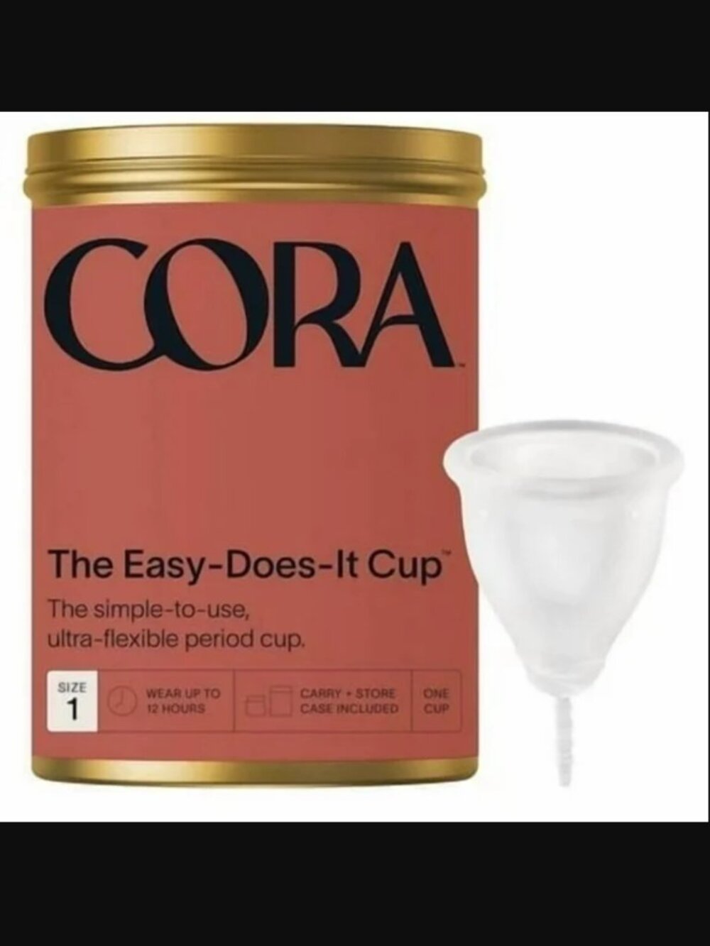 BNIB CORA The Easy-Does-It Menstrual Cup - Size 1